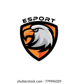 Eagle Mascot Logo Design Vector Template, Modern Illustration for E sports Logo
