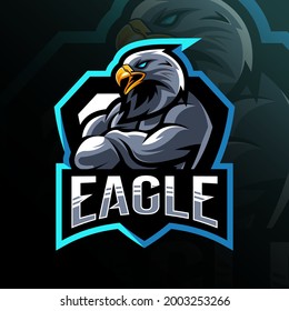 Eagle mascot logo esport design templates