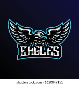 eagle mascot logo. falcon mascot gaming esport.