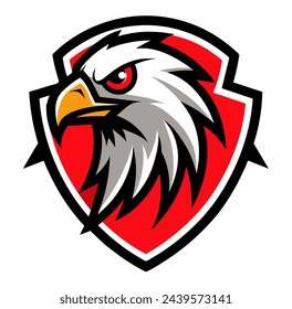 Eagle mascot logo monogram outline