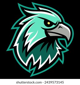 Eagle mascot logo monogram outline