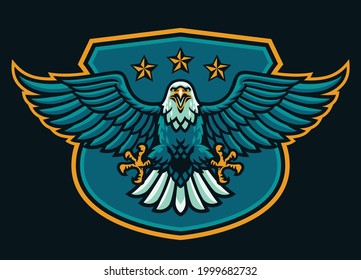 logo de la mascota del águila en el escudo