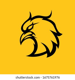 Eagle mascot logo silhouette version. eagle logo in sport style, mascot logo illustration design vector