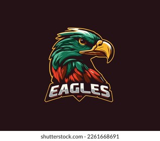 Eagle mascot logo, sport brand, illustration