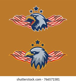 Eagle mascot logo vector premium quality design emblem isolated team simple