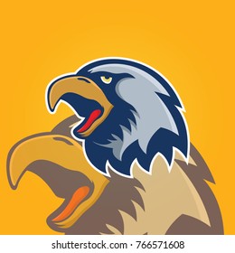 Eagle mascot logo vector premium quality design emblem isolated team simple