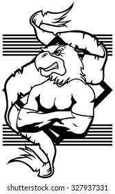 eagle mascot muscle crest shield tattoo in vector format very easy to edit
