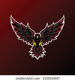 Eagle mascot for sport and esport or gamer team logo