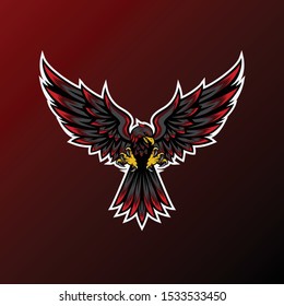 Eagle mascot for sport and esport or gamer team logo