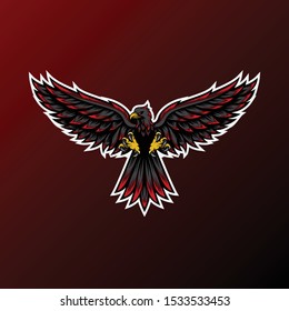 Eagle mascot for sport and esport or gamer team logo