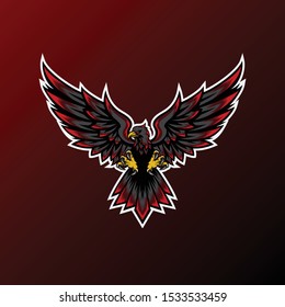 Eagle mascot for sport and esport or gamer team logo