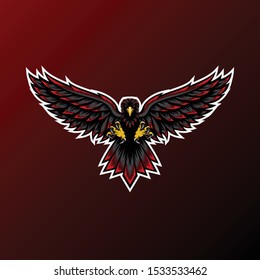 Eagle mascot for sport and esport or gamer team logo