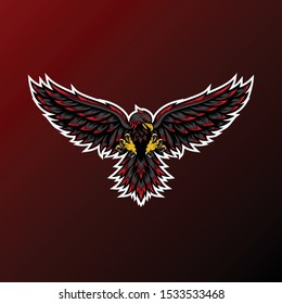 Eagle mascot for sport and esport or gamer team logo