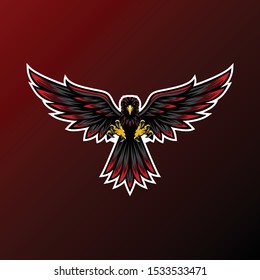 Eagle mascot for sport and esport or gamer team logo