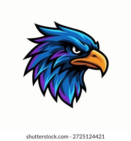 Logotipo del Vector de la mascota del águila con los ojos agudos