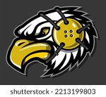 eagle mascot wearing wrestling headgear for school, college or league sports