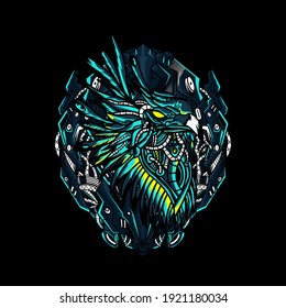 Eagle Mecha With Mecha Frame
for tshirt or logo brand