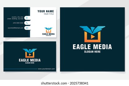 Eagle media logo template on modern style 