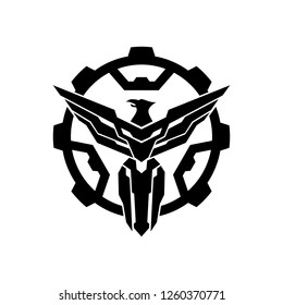  Eagle military gear logo icon design template