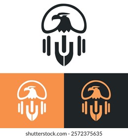 Eagle Minimalist Logo vector illustration