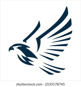 Águila minimalista y simple Ilustración vectorial de silueta