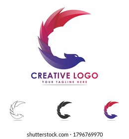Eagle modern colorful logo, suitable for modern bird and company logos