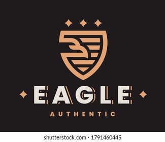 Eagle modern heraldic logo design editable for your business.