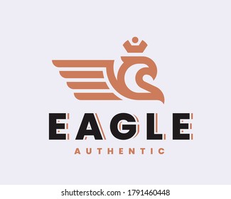 Eagle modern heraldic logo design editable for your business.