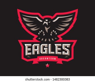  Eagle modern logo. Eagle design emblem template for a sport and eSport team.