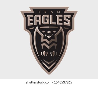  Eagle modern logo. Eagle design emblem template for a sport and eSport team.