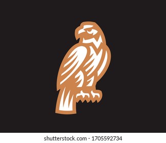 Logo moderno de Águila. Diseño de emblema hawaiano editable para su negocio. Ilustración vectorial de pájaro.