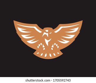 Logo moderno de Águila. Diseño de emblema hawaiano editable para su negocio. Ilustración vectorial de pájaro.