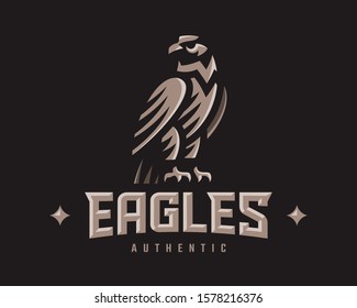 Eagle modern mascot logo. Hawk emblem design editable for your business. Vector illustration.