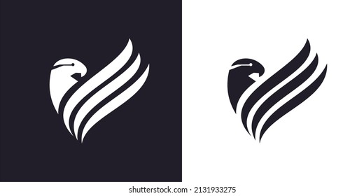 Eagle monogram elegant black white logo design