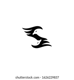 eagle monogram logo and letter s, bird icon