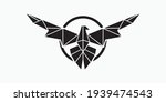Eagle Mosaic Design Symbol. Phoenix Wing Circle Logo 