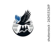 Eagle mount logo graphic vector illustration