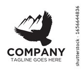 Eagle Mountain Logo Hand Drawn Illustration Style Silhouete Vector