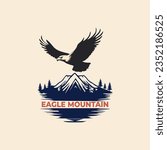 Eagle, mountain, sun, flying, freedom, nature, majestic, soaring, predator, wingspan, landscape.