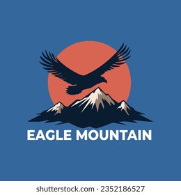Eagle, mountain, sun, flying, freedom, nature, majestic, soaring, predator, wingspan, landscape.