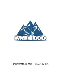 Eagle Mountain Vector logo icon concept illustration. Bird logo. Eagle logo. Abstract logo Design element. Eagle Bird Design template.
