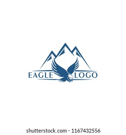 Eagle Mountain Vector logo icon concept illustration. Bird logo. Eagle logo. Abstract logo Design element. Eagle Bird Design template.