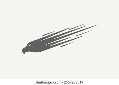 Eagle move fast silhouette logo vector