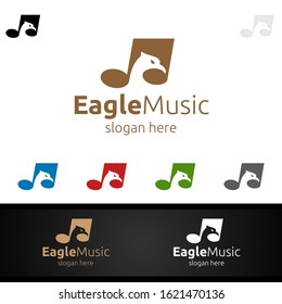 Eagle Music Logo with Note and Eagle Concept