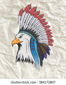 Eagle in a national Indian hat.