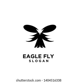 eagle negative space black logo icon designs vector illustration
