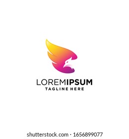 Eagle negative space logo design, eagle logo premium vector