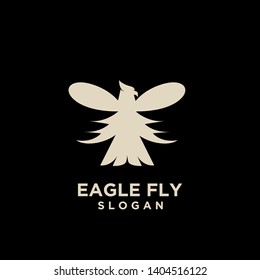 eagle negative space wing gold black logo icon designs vector illustration