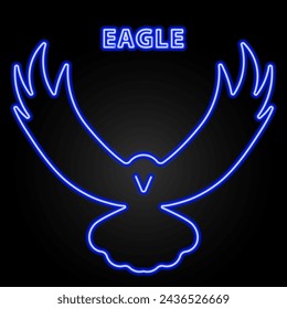 eagle neon sign, modern glowing banner design, colorful modern design trend on black background. Vector illustration.