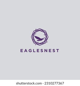 eagle nest logo design vector